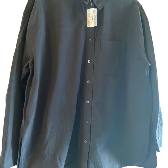 Madewell oversize size medium black blouse button up nwts - Picture 3 of 9